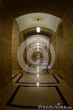 Arched hallway at the Manitoba Legislature Editorial Stock Photo