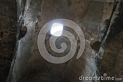 Roof of The Underground Pool of Arches in Ramla, Israel Stock Photo