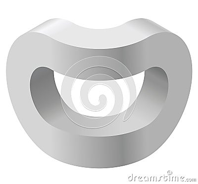 Arched shapes in isometric perspective, on white background. Basic building blocks for creating abstract objects, backgro Vector Illustration