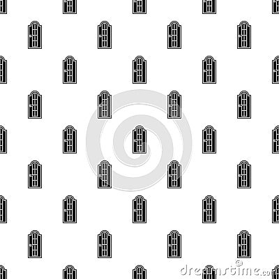 Arched wooden door pattern, simple style Vector Illustration