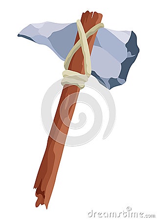 Archeology icon. Ancient artifact, graphic element of antiquity for mobile game, axe object. Greek or egypt archaeology Vector Illustration