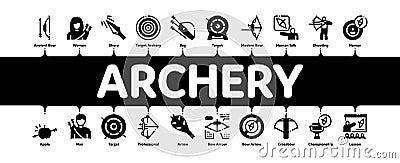 Archery Activity Sport Minimal Infographic Banner Vector Vector Illustration
