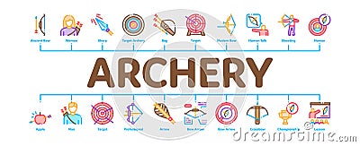 Archery Activity Sport Minimal Infographic Banner Vector Vector Illustration