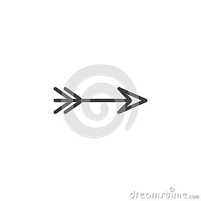 Archery arrow line icon Vector Illustration