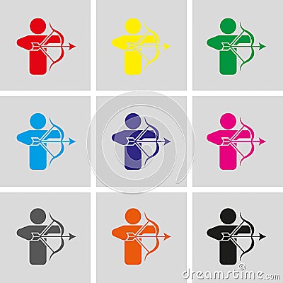 Archery Arrow Target Equipment Sport Icon Flat Vector Illustration Vector Illustration