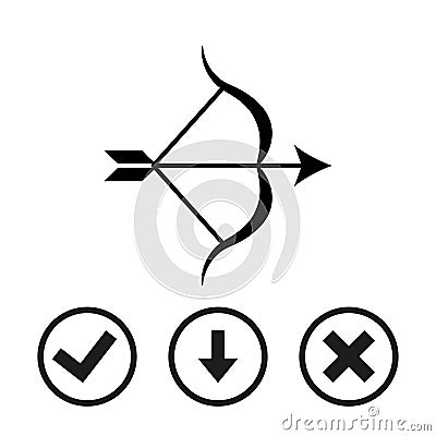 Archery Arrow Target Equipment Sport Icon Flat Vector Illustration Vector Illustration