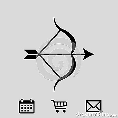 Archery Arrow Target Equipment Sport Icon Flat Vector Illustration Vector Illustration