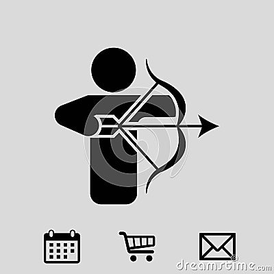 Archery Arrow Target Equipment Sport Icon Flat Vector Illustration Vector Illustration