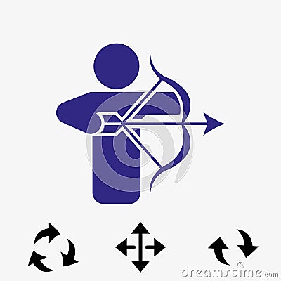 Archery Arrow Target Equipment Sport Icon Flat Vector Illustration Vector Illustration