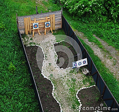 Archery shooting range Stock Photo