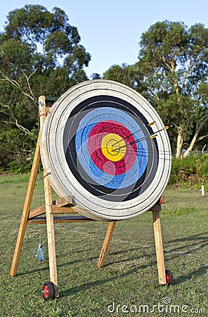 Archery Shooting Target Stock Photo