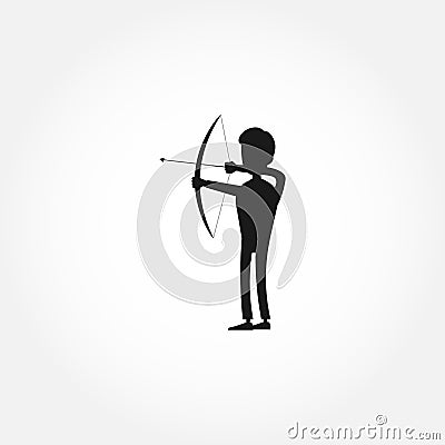 archery silhouette icon element Vector Illustration