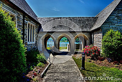 Arches in breezeway Stock Photo