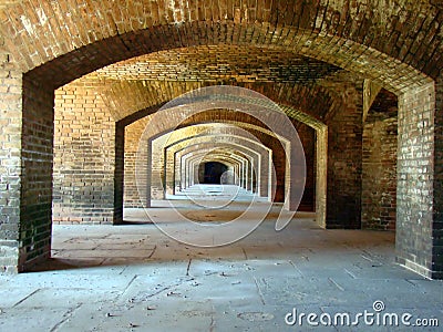 Arches in historic Fort Jefferson NP, Dry Tortugas Stock Photo