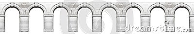 Arches isolated on white background. Elements of architecture, ancient arches, columns, windows and apertures Stock Photo