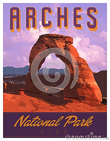 Arches MOAB National Park Art Poster Print Stock Photo