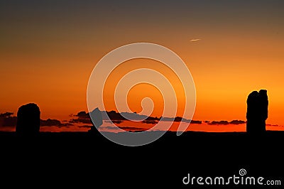 Arches monuments at Sunset Stock Photo