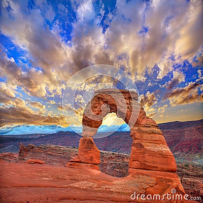 Arches National Park Delicate Arch in Utah USA Stock Photo