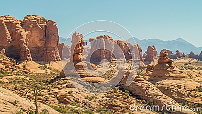 Rock Formations at Arches National Park in Utah Stock Photo