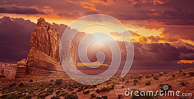 Arches National Park at Sunset Stock Photo