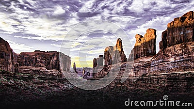 Arches national Park sunset in Utah Editorial Stock Photo