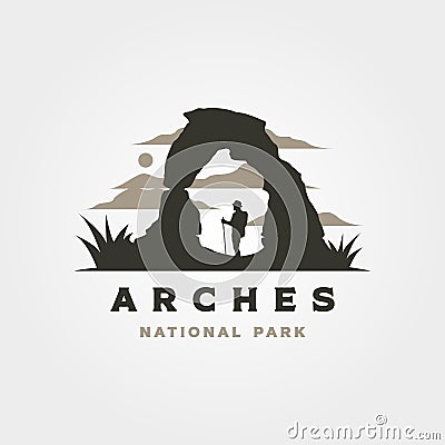 arches national park vintage logo vector symbol illustration design Vector Illustration