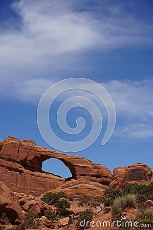 Arches NP hiking trail dessert Stock Photo