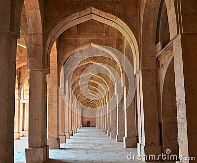 Arches and Pillars at Jami Masjid Mandav Stock Photo