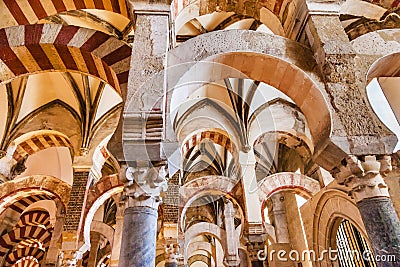 Arches Pillars Mezquita Cordoba Spain Stock Photo