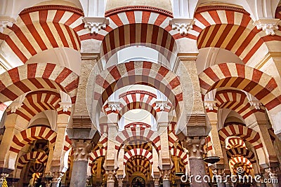 Arches Pillars Mezquita Cordoba Spain Stock Photo