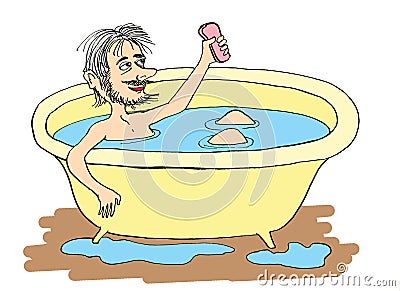 Archimedes cartoon Stock Photo