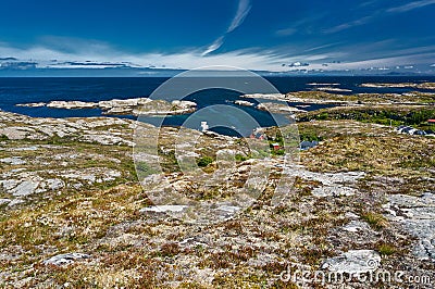 Archipelag view from Hitra island to Norwegian North sea, region Trondelag island Hitra. Stock Photo