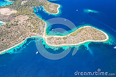 Archipelago of Croatia. Palmizana bay and Paklenski Otoci islands aerial view Stock Photo