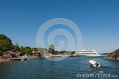 Archipelago ferry arrives Sweden Editorial Stock Photo