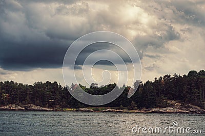 archipelago island in the archipelago during autumn Stock Photo