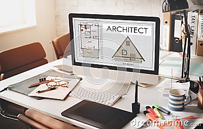 Architect Architecture Design Infrastructure Construction Concept Stock Photo