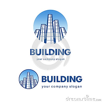 Architect construction concept. Vector logo for building companies Vector Illustration