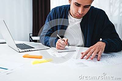 Architect disign concept blueprint Stock Photo