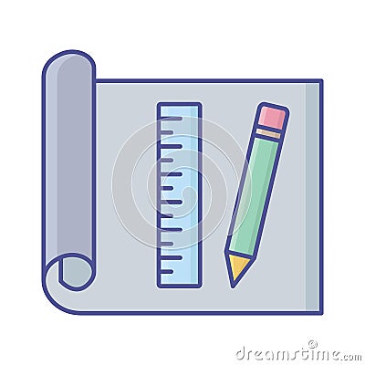 Architect documents Vector Icon which can easily modify or edit Vector Illustration