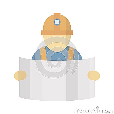 Architect drafter Isolated Vector icon Which can easily modify or edit Vector Illustration