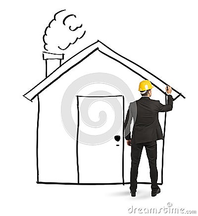 Architect drawing home Stock Photo