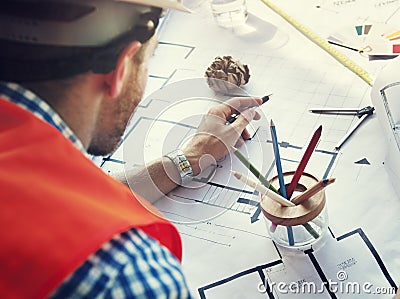 Architect Engineer Design Construction Constructer Concept Stock Photo