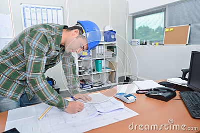 Architect at his desk Stock Photo