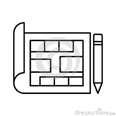 Architect paper Vector Icon which can easily modify or edit Vector Illustration