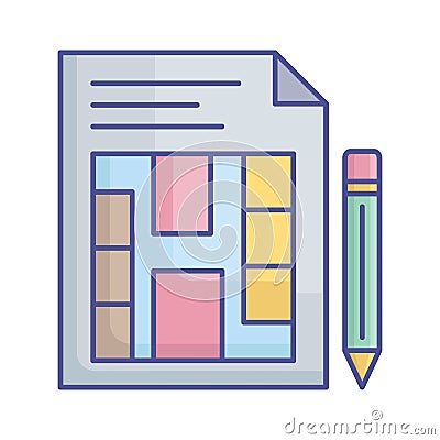 Architect paper Vector Icon which can easily modify or edit Vector Illustration