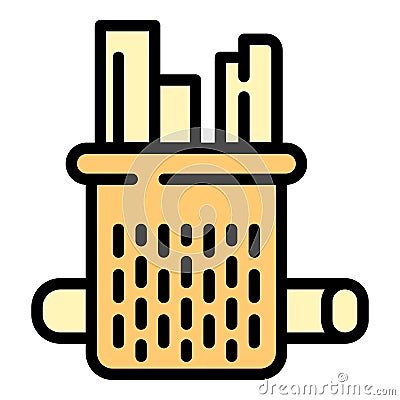 Architect pencils icon, outline style Vector Illustration