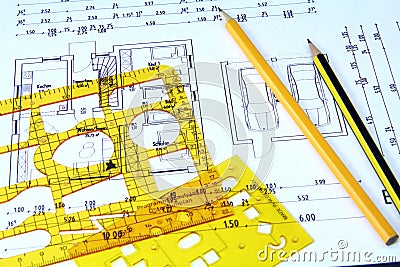 Architect plan Stock Photo