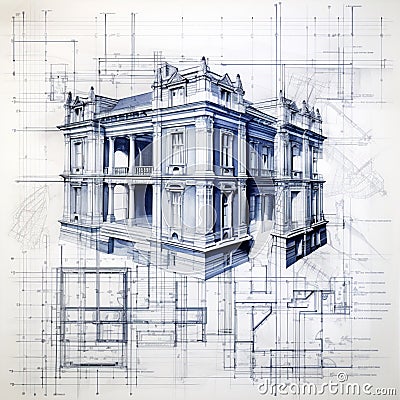 The Architect's Blueprint Cartoon Illustration