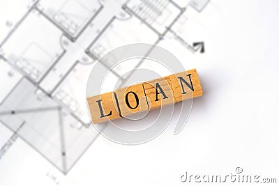 Architect workplace with project plans. Part of architectural project. Engineering and architecture drawings Stock Photo
