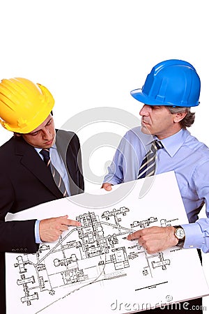 Architects debating Stock Photo